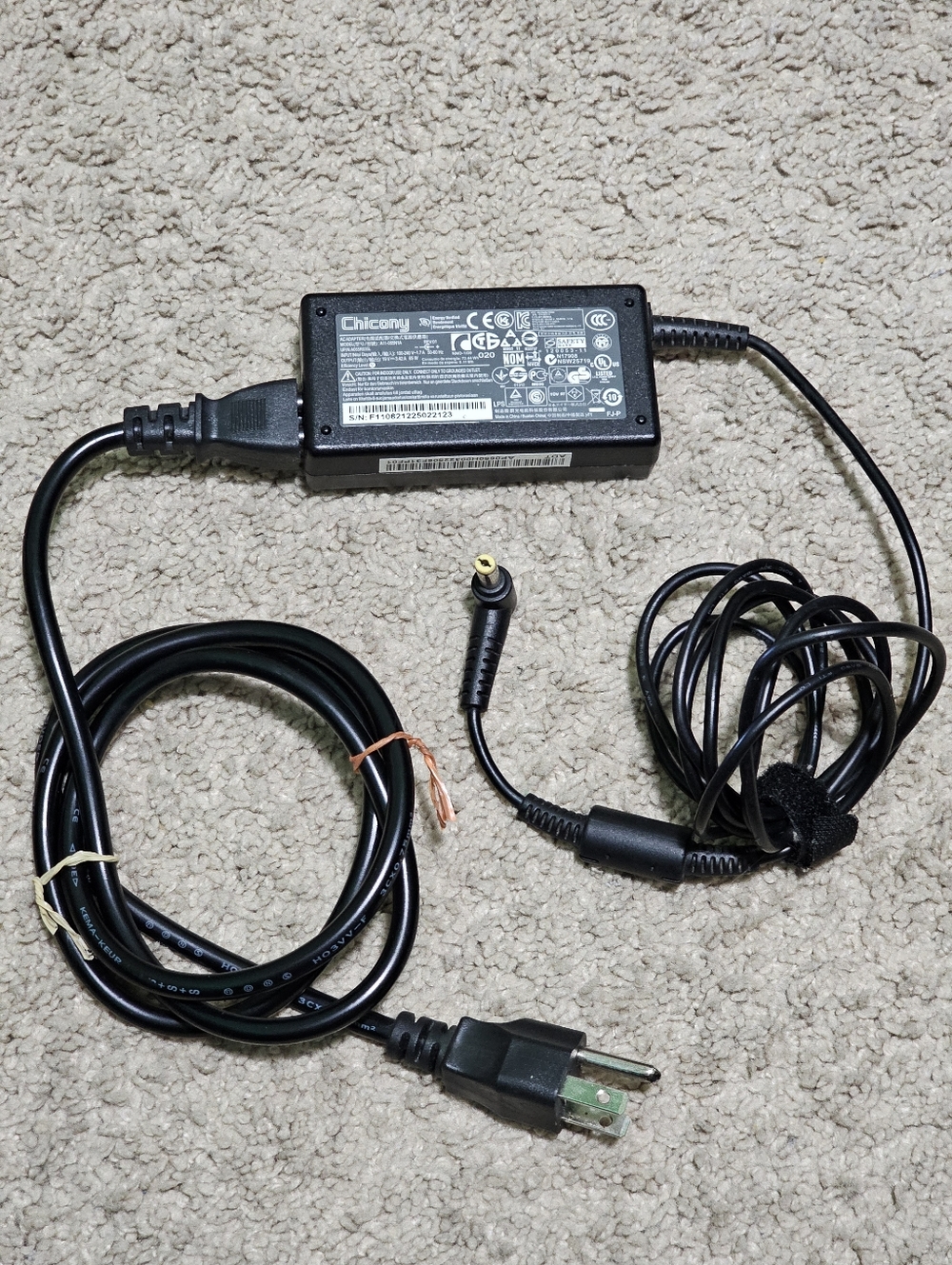 Chicony Laptop Charger Acer AC Power Supply Adapter A11-065N1A 19V 3.42A 65W